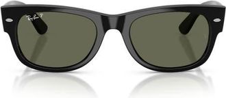 Ray-Ban 52mm Mega Wayfarer II Polarized Square Sunglasses in Black /Green Polar at Nordstrom