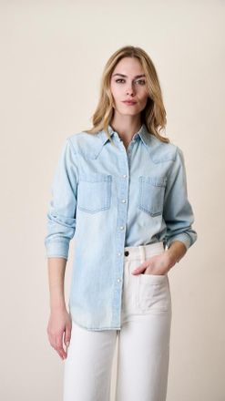 Marea Denim Western Shirt in Pale Wash at Nordstrom, Size X-Large