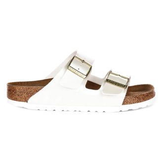 Birkenstock White Metallic Kids Sandals Regular Fit - female - Birkenstock - Sliders - White - 5 UK - Shoes