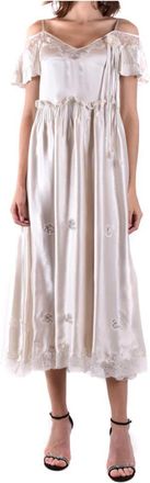 Twinset Elegante Zwarte Jurk voor Vrouwen - Dames - Casual kleedjes - Wit - S - Kleedjes