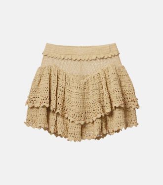 Isabel Marant Olzea beaded crochet cotton-blend shorts