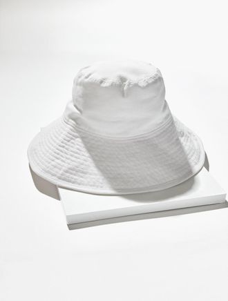 Talbots Wide Brim Sun Hat - White - 001 - 100% Cotton Talbots