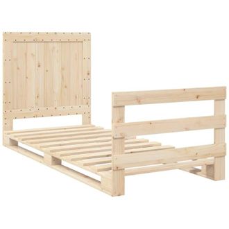 vidaXL Vidaxl - Estructura De Cama Con Cabecero Madera Maciza De Pino 90x200 Cm