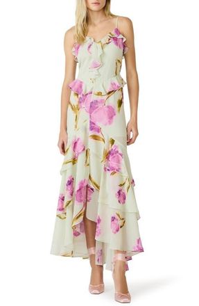 Steve Madden Ciara Floral Print Ruffle Dress in English Rose at Nordstrom, Size 10