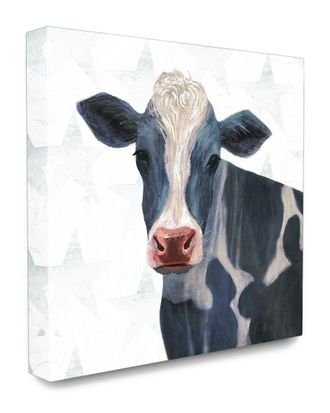 Stupell Industries The Stupell Home Decor Collection Patriotic Farm Cow Painting With Blue Stars