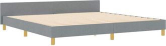 vidaXL Estructura De Cama Con Cabecera Gris Claro 200 X 200 Cm Tela Vidaxl