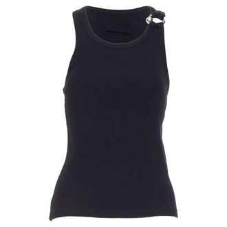 Jean Paul Gaultier ring detail ribbed tank top