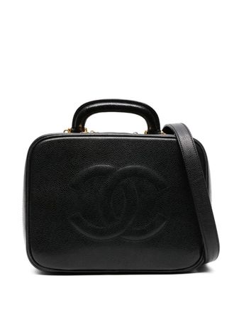 Chanel 1990s leather makeup bag - women - Calf Leather - One Size - Black