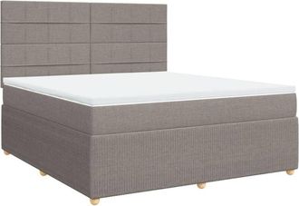 vidaXL Cama Box Spring Con Colch&oacute;n Tela Gris Taupe 180x200 Cm Vidaxl
