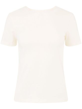 Nina Ricci V-Back Draped Short-Sleeved Top