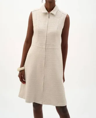 Joseph Ribkoff Front Zip Mini Dress In Moonstone