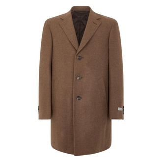 Canali Heren, Mantels, Bruin, Maat: L Wol