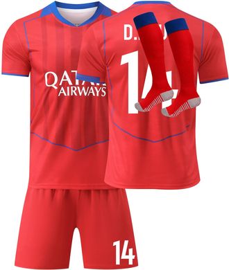Generic Kids Football Kit for Boy and Aldult Strips Soccer Jersey Childrens Summer Training Set Tops, Shorts and Socks