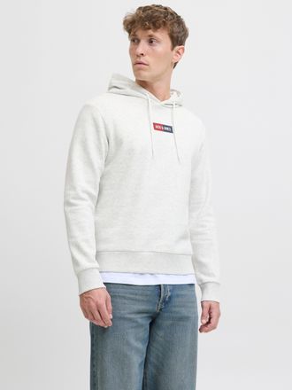 Jack & Jones Kapuzensweatshirt JACK & JONES JJPAN SWEAT HOOD, Herren, Gr. XS, grau (wei&szlig; melange), angeraute Sweatware, Obermaterial: 60% Baumwolle, 40% Polyester,
