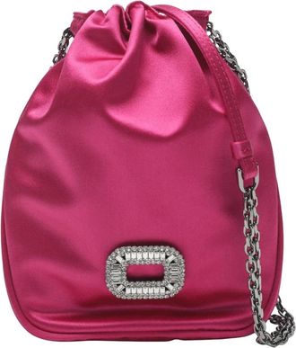 Roger Vivier Pilgrim Nano - Dames - Schoudertassen - Roze - ONE Size - Satijn - Tassen