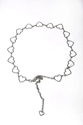 Frank Lyman Design Womens Heart Chain Belt In Silver