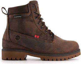 Andrea Mens Masculine Edge Leather Boots In Dark Brown