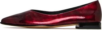 Cesare Gaspari Schoenen, Dames, Rood, 41 EU, Leer, Klassieke zwarte puntige balletflats - Bordeaux