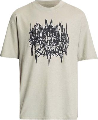 44 Label Group Beige Graphic Crew Neck T-Shirt