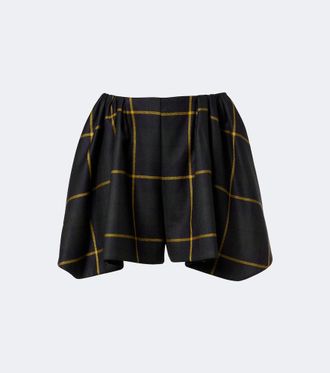 Patou Checked virgin wool shorts