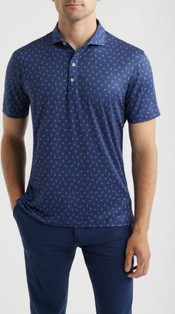 Johnnie-O Neon Mingo Featherweight Performance Polo in Navy at Nordstrom, Size Xx-Large
