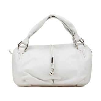 Celine Pre-owned Handbags, female, White, Size: ONE SIZE Pre-owned Leather Top Handle Bag