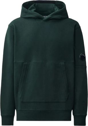 C.P. Company Hoodie met kangoeroezak en lens op de mouw - Heren - Hoodies - Groen - L - Hoodies & sweatvesten
