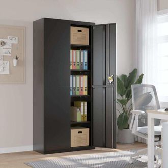 vidaXL Armario Archivador De Acero Negro 90x40x200 Cm Vidaxl