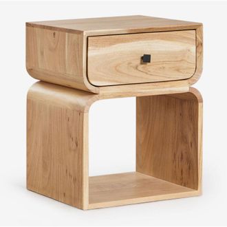 Sklum Pack De 2 Mesitas De Noche Rectangulares 40x35 Cm En Madera Ferni Sklum