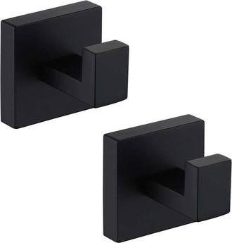 OEM Ganchos Para Toallas De Pared Para Ba&ntilde;o, Acero Inoxidable Sus304, Toallero, Ganchos De Pared, Soportes Para Colgar, 2 Piezas, Negro Mate