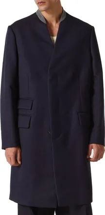Maison Margiela Mens Blue Wool Coat Clothing