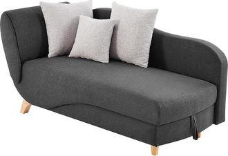 Vente-Unique Div&aacute;n (&aacute;ngulo derecho) convertible de tela antracita con arc&oacute;n PENELOPE