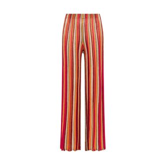 Maliparmi Wide Trousers, female, Orange, Size: XL Flexage Stripes Trousers