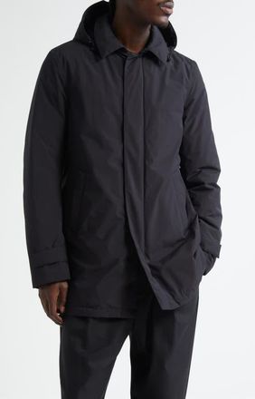 Herno Functional Wardrobe Waterproof Hooded Raincoat in Black at Nordstrom, Size 38 Us