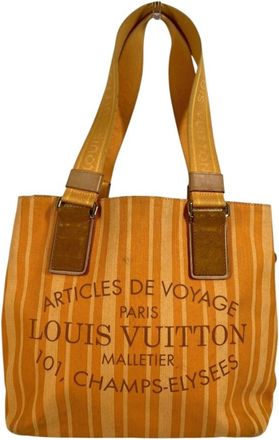 Louis Vuitton Yellow Canvas Shoulder Bag Tote Bag (Pre-Owned)