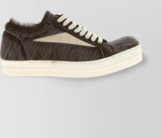 Rick Owens cow fur low-top sneakers
