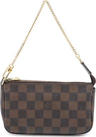 Louis Vuitton Pre-owned Womens Damier Ebene Mini Pochette Accessoires - Dark Brown Textile - One Size