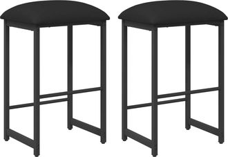 vidaXL Taburete De Bar 2 Uds. Negro 40 X 32 X 64 Cm Vidaxl