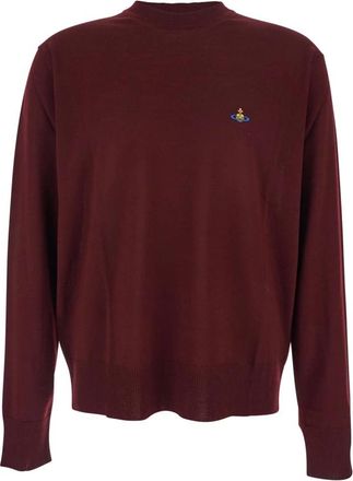 Vivienne Westwood Orb Crewneck Sweater - Heren - Ronde hals truien - Rood - S - Wol - Truien & Vesten