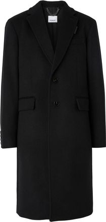 Burberry single-breasted wool coat - men - Leather/Cupro/Viscose/Cashmere/Wool - 46 - Black