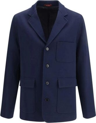 Gucci Katoenen Single-Breasted Jas - Heren - Blazers - Blauw - M - Katoen - Jassen