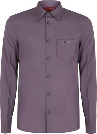 Gucci Shirt In Wool Gabardine With Clamp