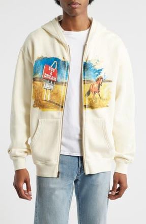 One Of These Days Motel Cotton Zip Hoodie in Bone at Nordstrom Rack, Size Xx-Large