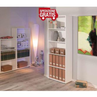 Inter Link SAS Libreria arco 5 livelli laminato bianco dim. 60x30x180h