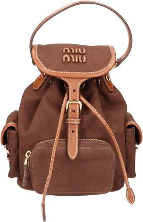 Miu Miu Brown Cocoa Cotton Backpack (Pre-Owned)