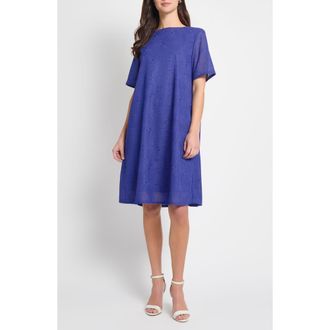 Ming Wang Embroidered Shift Dress in Sapphire Sea at Nordstrom Rack, Size X-Large