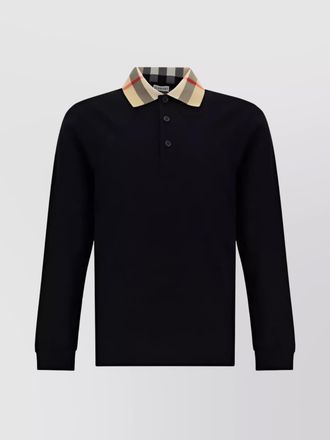Burberry cotton slim-fit long-sleeve polo shirt