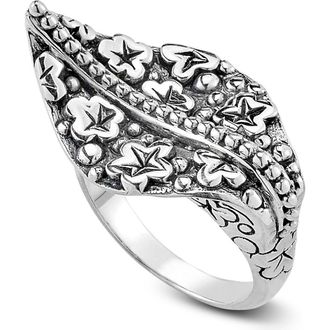 Samuel B. Sterling Silver Leaf Ring at Nordstrom Rack, Size 6