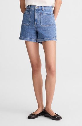 Madewell The Emmy Patch Pocket High Waist Denim Shorts in Midvale Wash at Nordstrom, Size 24