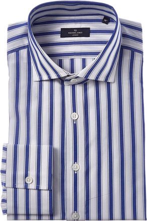 Richard James Regular Collar Bold Stripe Poplin Dress Shirt